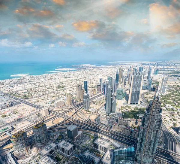 Dubai città, splendida vista aerea — Foto Stock