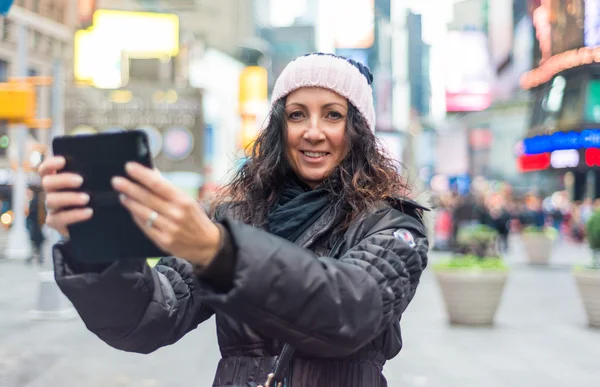 Így selfie, a New York-i turisztikai — Stock Fotó