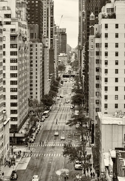 Luchtfoto van Manhattan straten in New york — Stockfoto