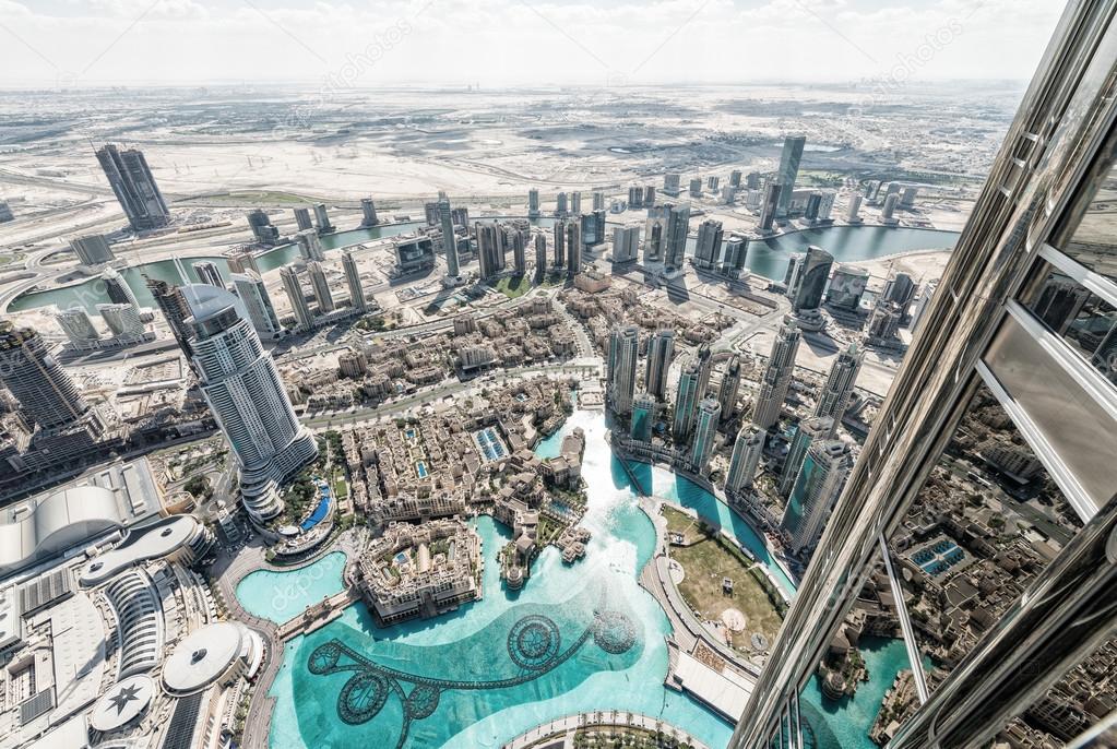 Dubai skyline, aerial view