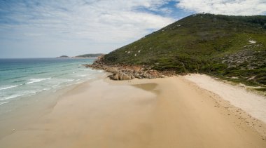 Havadan görünümü Wilsons Promontory kıyı şeridi, Avustralya
