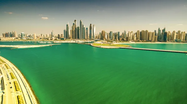 Dubai, EAU. Jumeirah Palm e Dubai Marina — Fotografia de Stock