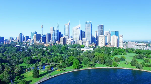 Sydney - 7 Kasım 2015: Şehir gökdelenlerin havadan görünümü. Sydn — Stok fotoğraf