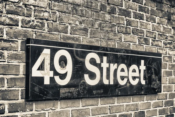 49th street metro teken, New York — Stockfoto