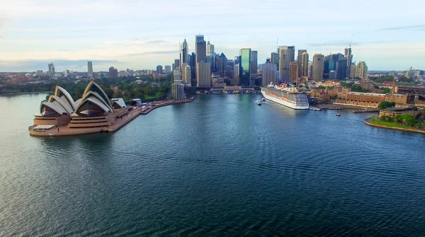 Sydney Harbour Bridge, éjjel, légi nézetet — Stock Fotó