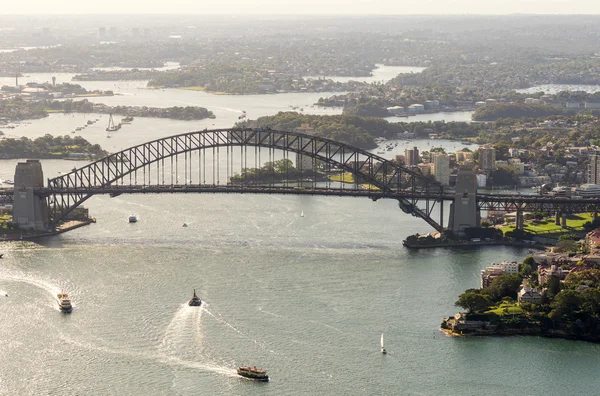 Port de Sydney, vue aérienne depuis hélicoptère — Photo