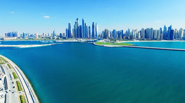 Dubai Marina aerial view from Jumeirah Palm — Stock Photo, Image