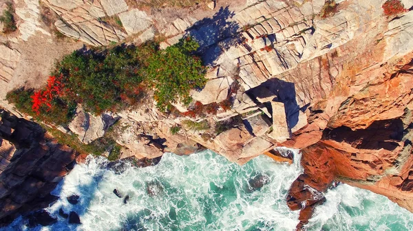 Vue aérienne du parc national Acadia en automne — Photo