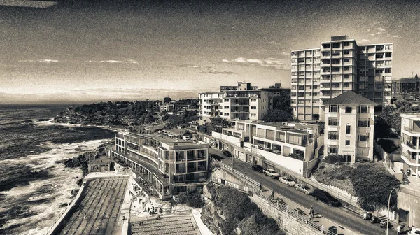 Bondi Beach. Flygfoto på en vacker solig dag, Sydney - Aust — Stockfoto