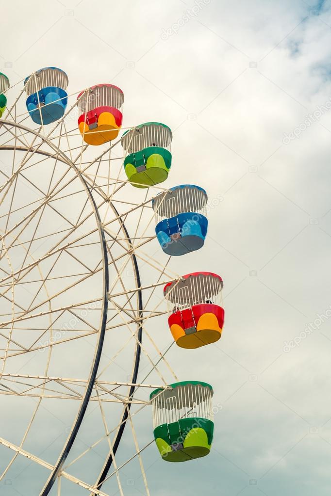 Colorful cabins of panoramic wheel