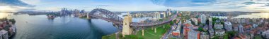 360 derece panoramik manzaralı Sydney Harbour hava