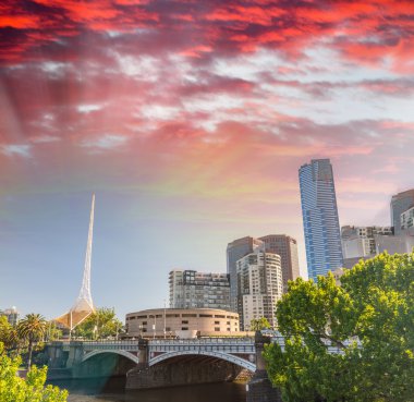 Skyline of Melbourne city clipart
