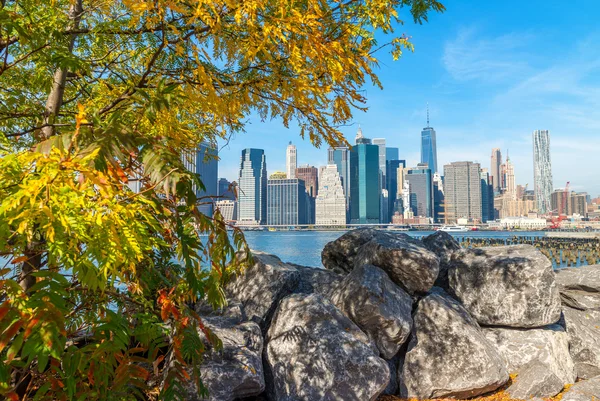 Şehir Merkezi Manhattan'dan Brooklyn Bridge Park, Nyc olarak görüldü — Stok fotoğraf