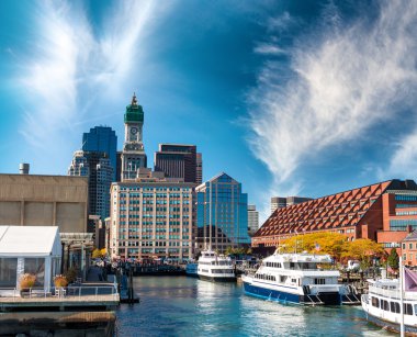 Boston, Ma. Bir sonbahar gününde manzarası