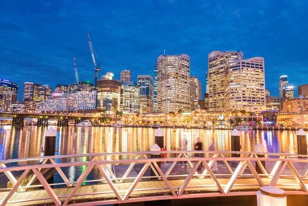 Vue de nuit du port de Sydney, Australie — Photo