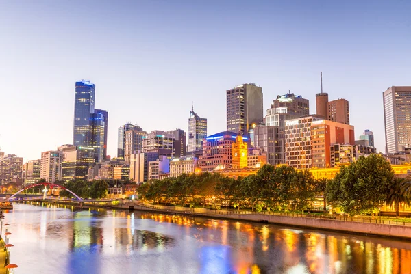 Melbourne - 17 Ekim 2015: Şehir manzarası güzel bir gün. T