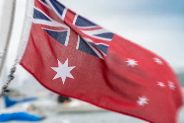 Australische vlag zwaaien in de wind — Stockfoto