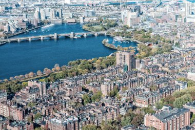 Boston, Ma. Bir sonbahar gününde manzarası