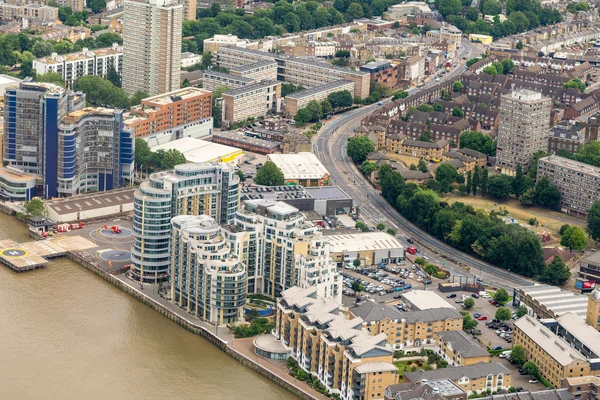 Εναέρια άποψη του Λονδίνου κατά μήκος του ποταμού Τάμεση — Φωτογραφία Αρχείου