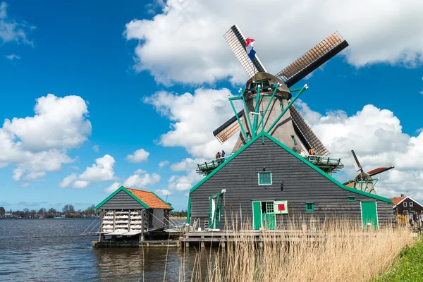 Αερόμυλος Zaanse Schans, Ολλανδία — Φωτογραφία Αρχείου