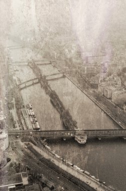 Paris, Fransa'nın hava vintage görünümü