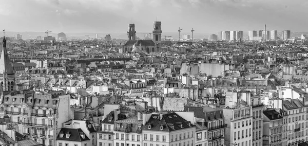 Svartvit vy över Paris - Frankrike — Stockfoto