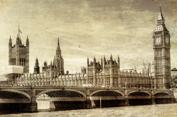 Vintage-Ansicht der Westminster Bridge, London — Stockfoto
