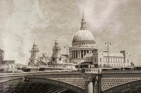 세인트 폴 대성당, 런던의 빈티지 보기 — 스톡 사진