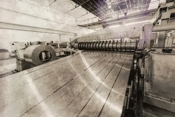 Vintage view of Coils Cutter Machine. Industry concept — Stock Photo, Image