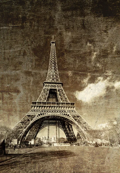 Vintage view of Tour Eiffel, Paris — Stock Photo, Image