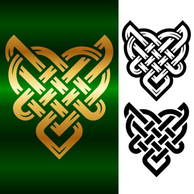 Beyaz arka plan üzerinde izole vektör küçük celtic kalp