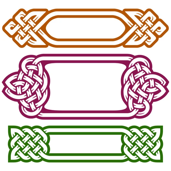 Conjunto de molduras vetoriais celtas isoladas sobre fundo branco — Vetor de Stock