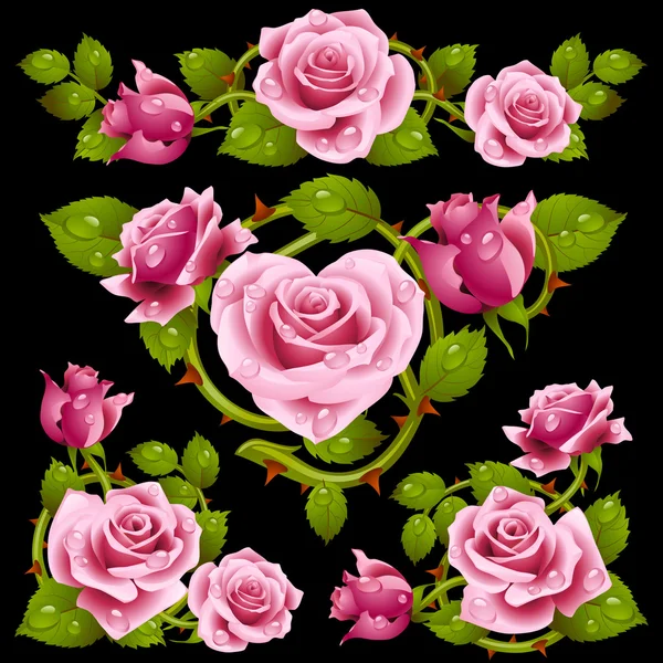 Vector pink Rose designelement — Stock vektor