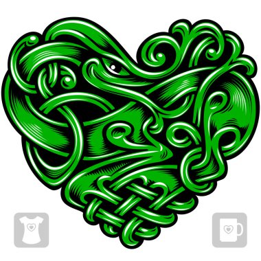Vector celtic pattern in the shape of heart clipart