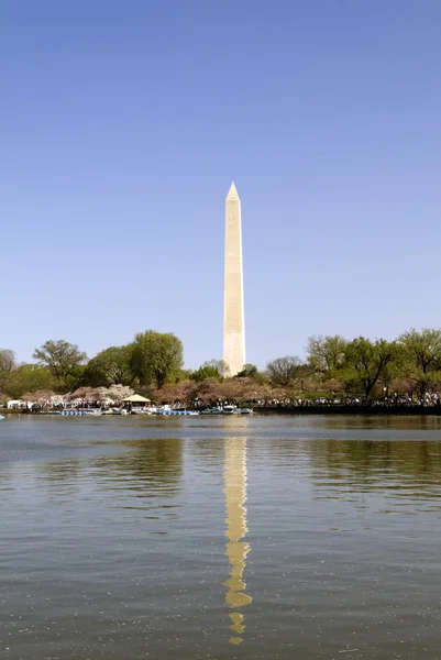 Washingtonův monument a přílivové nádrže — Stock fotografie