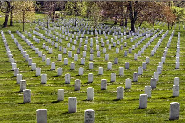 Lápidas en el Cementerio Nacional de Arlington — Foto de Stock