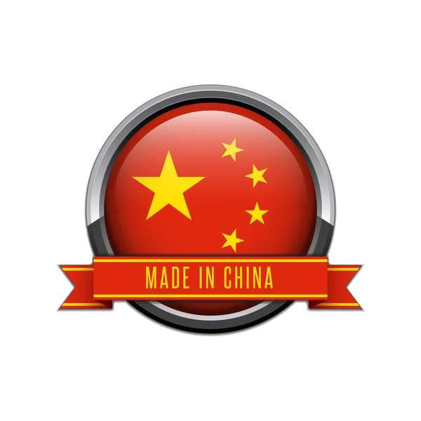 Feito na China. Rótulo brilhante — Vetor de Stock