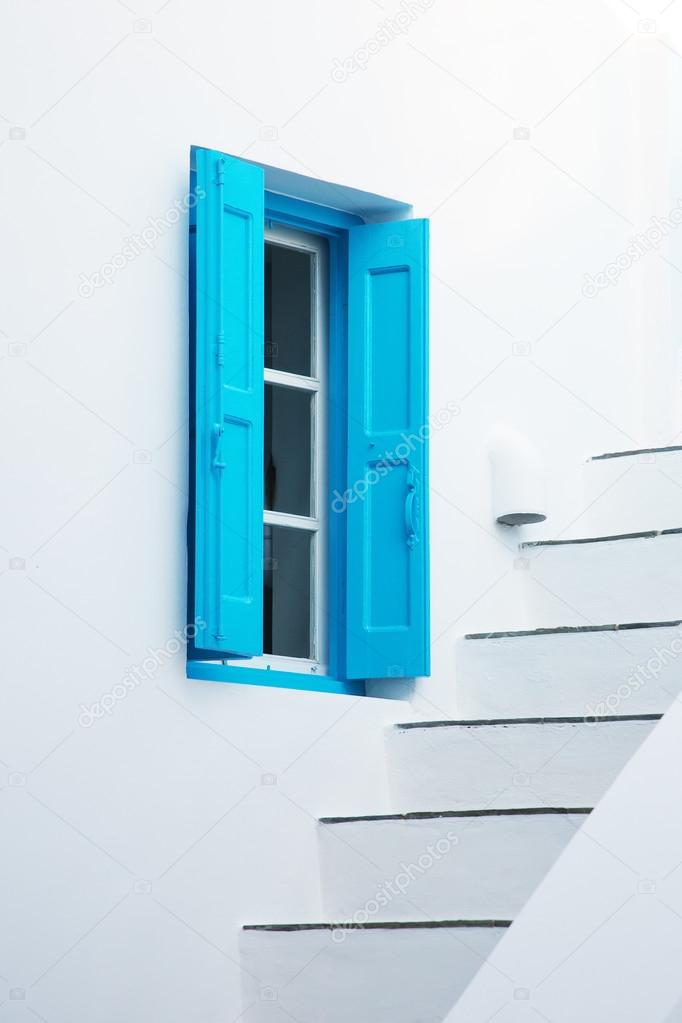 Greece house with blue shuters