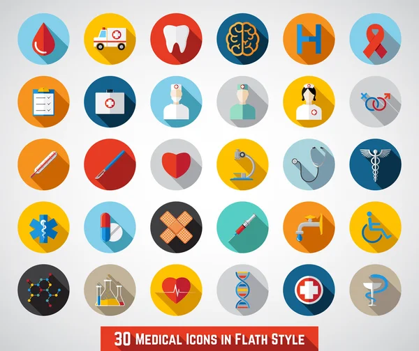 30 iconos médicos — Vector de stock