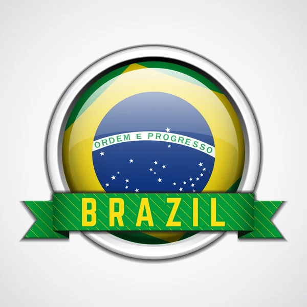 Brasilien badge. Vektor illustration — Stock vektor