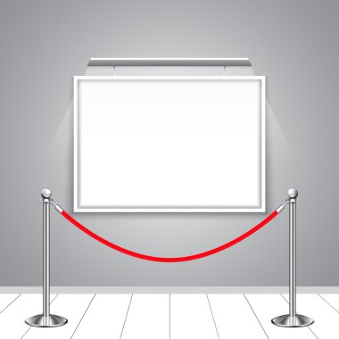Blank billboard with rope barrier clipart