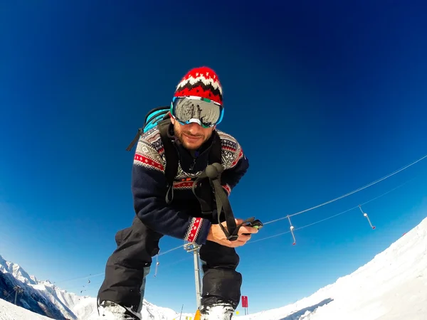 Skifahrer bereit für den Start — Stockfoto