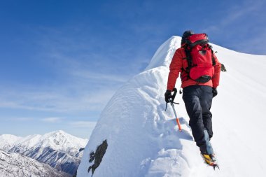 Mountain climber view clipart