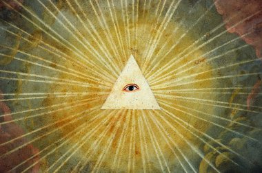 Ancient painting of God's eye clipart