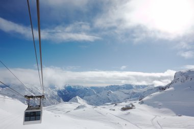 Ski resort Modern cable car clipart