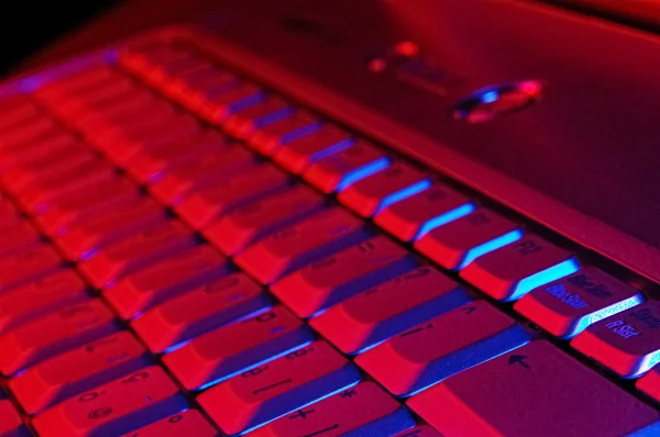 stock image keyboard of an open notebook