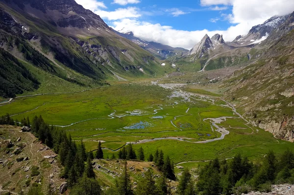 Bergdal in Val Veny — Stockfoto