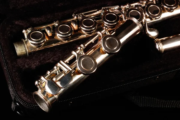 Flute in case close up — Stock Photo, Image