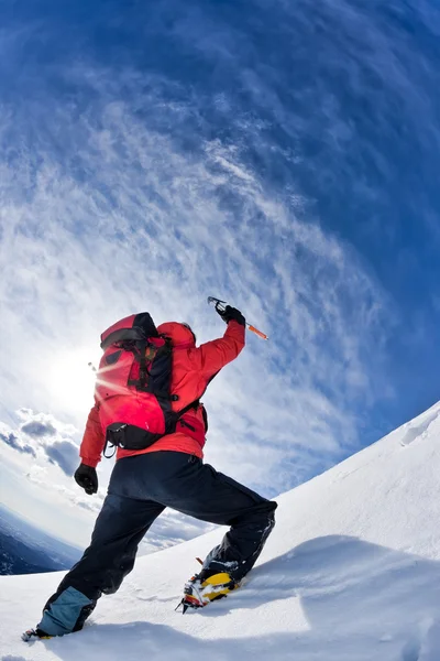 Alpinista vista — Fotografia de Stock