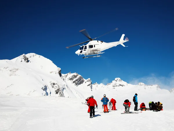 Heli スキー ヘリコプター — ストック写真